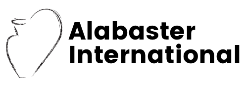 The logo for Alabaster International.